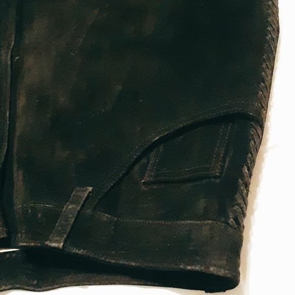 100% Leather Lightweight Suede by Chicos with Leather Braiding Down the Sides - Picture 15 of 16